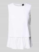 Marc Cain Regular Fit Blusentop in Layering-Optik in Weiss, Größe 36