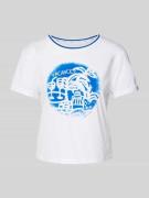 Marc Cain T-Shirt mit Motiv-Print in Weiss, Größe 34