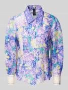 Marc Cain Relaxed Fit Leinenbluse aus Leinen-Seiden-Mix in Flieder, Gr...