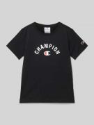 CHAMPION T-Shirt mit Label-Print in Black, Größe 128