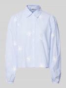 Mango Regular Fit Hemdbluse mit Spitzenbesatz Modell 'PALOMA' in Hellb...