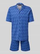 Hanro Pyjama mit Eingrifftaschen Modell 'Night&Day' in Blau, Größe L