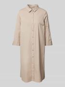 ROBE LÉGÈRE Knielanges Hemdblusenkleid mit 3/4-Arm in Sand, Größe 44