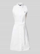 Polo Ralph Lauren Knielanges Kleid mit Bindegürtel Modell 'BLAR' in We...