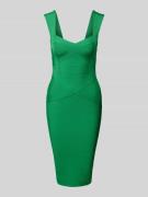 Lipsy Knielanges Cocktailkleid mit Strukturmuster in Dunkelgruen, Größ...