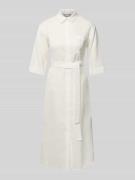 MM Leinenkleid mit Brusttasche Modell 'SALUTE' in Offwhite, Größe 38