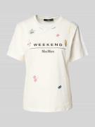 Weekend Max Mara T-Shirt mit Label-Stitching Modell 'OLGA' in Weiss, G...