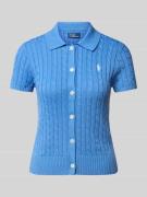 Polo Ralph Lauren Cardigan mit Polokragen in Blau, Größe L