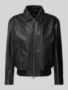 BOSS Lederjacke mit Reißverschlusstaschen Modell 'Merwyn' in Black, Gr...