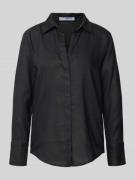 Mango Regular Fit Leinenbluse mit Hemdblusenkragen in Black, Größe M
