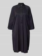 Marc Cain Knielanges Hemdblusenkleid mit 3/4-Arm in Marine, Größe 34
