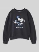 Mango Sweatshirt mit gerippten Abschlüssen Modell 'bloom' in Graphit, ...