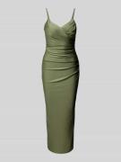 TROYDEN COLLECTION Cocktailkleid mit seitlicher Raffung in Oliv, Größe...