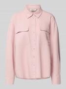 Only Oversized Hemdbluse aus Leinen-Mix Modell 'CARO' in Rosa, Größe S
