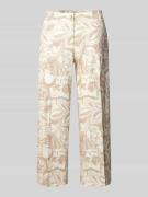 Brax Straight Leg Leinenhose mit verkürztem Schnitt in Beige, Größe 34