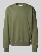 CHAMPION Sweatshirt mit Label-Stitching in Oliv, Größe L
