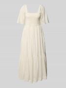 Selected Femme Midikleid mit Smok-Details Modell 'DORA' in Offwhite, G...
