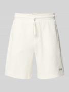 HUGO Regular Fit Sweatshorts mit Strukturmuster Modell 'Austin' in Off...