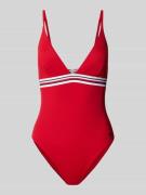 TOMMY HILFIGER Badeanzug mit Logo-Tape in Rot, Größe L