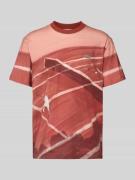 Lacoste T-Shirt mit Logo-Badge in Rostrot, Größe XL