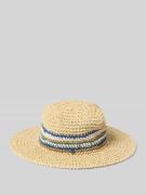 Loevenich Strohhut mit Label-Detail Modell 'Fedora Multi Stripe' in Be...