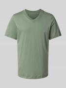 Schiesser T-Shirt mit V-Ausschnitt in Oliv, Größe 48