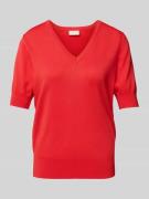 FREE/QUENT Strickshirt mit V-Ausschnitt Modell 'Katie' in Hellrot, Grö...