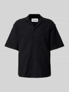 REVIEW Relaxed Fit Freizeithemd mit Strukturmuster in Black, Größe L