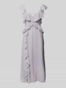Jake*s Collection Maxikleid mit Volants in Lavender, Größe 40