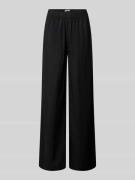 Review Wide Leg Stoffhose mit elastischem Bund in Black, Größe L