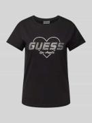 Guess Activewear T-Shirt mit Strasssteinbesatz Modell 'NARCISO' in Bla...