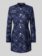 WHITE LABEL Taillierter Longblazer aus reinem Leinen in Marine, Größe ...