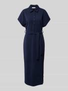 Rich & Royal Midikleid mit Bindegürtel in Marine, Größe M