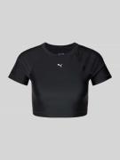 PUMA Cropped Tankini-Oberteil mit 1/2-Arm in Black, Größe S