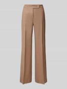 Windsor Slim Fit Leinenhose mit Bügelfalten in Hazel, Größe 40