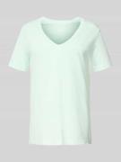 Gant T-Shirt mit geripptem V-Ausschnitt in Mint, Größe M