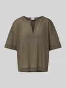 MM Relaxed Fit Bluse mit Tunikakragen Modell 'FIDATO' in Oliv, Größe M