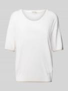 Liu Jo White Strickpullover mit Rundhalsausschnitt in Weiss, Größe XS