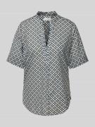 Marc O'Polo Regular Fit Kurzarmbluse mit Allover-Muster in Mint, Größe...