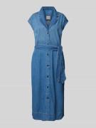 MOS MOSH Jeanskleid mit Bindegürtel Modell 'Pitti Nalin' in Blau, Größ...