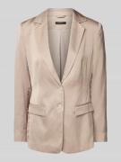 comma Taillierter Blazer aus Viskose-Leinen-Mix in Taupe, Größe 42