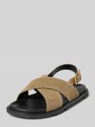 Marc O'Polo Sandalen aus edlem Velours-Rindsleder in Stein, Größe 36
