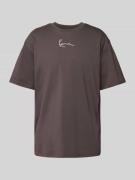 KARL KANI T-Shirt mit Label-Stitching in Dunkelgrau, Größe L