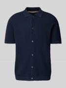 Christian Berg Men Freizeithemd mit Knopfleiste in Marine, Größe L