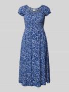 Apricot Knielanges Kleid aus Viskose im Allover-Look in Royal, Größe L
