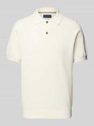 Christian Berg Men Poloshirt mit gerippten Abschlüssen in Offwhite, Gr...