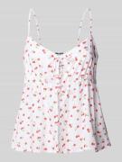Review Top mit Schnürrung in Weiss, Größe L
