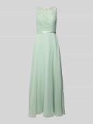 Luxuar Abendkleid mit Strasssteinbesatz in Hellgruen, Größe 40
