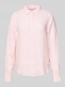 Gant Regular Fit Leinenhemdbluse mit Logo-Stitching in Pink, Größe 34