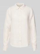 Gant Regular Fit Leinenhemdbluse mit Logo-Stitching in Sand, Größe 42